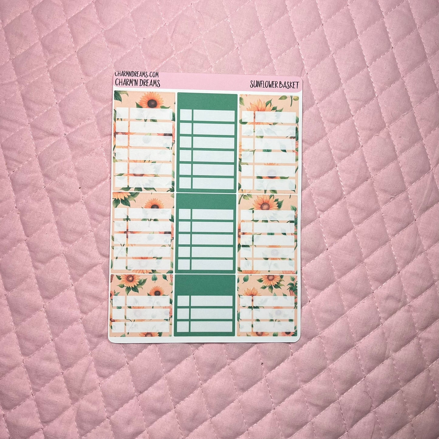 Sunflower Basket Planner Sticker Kit