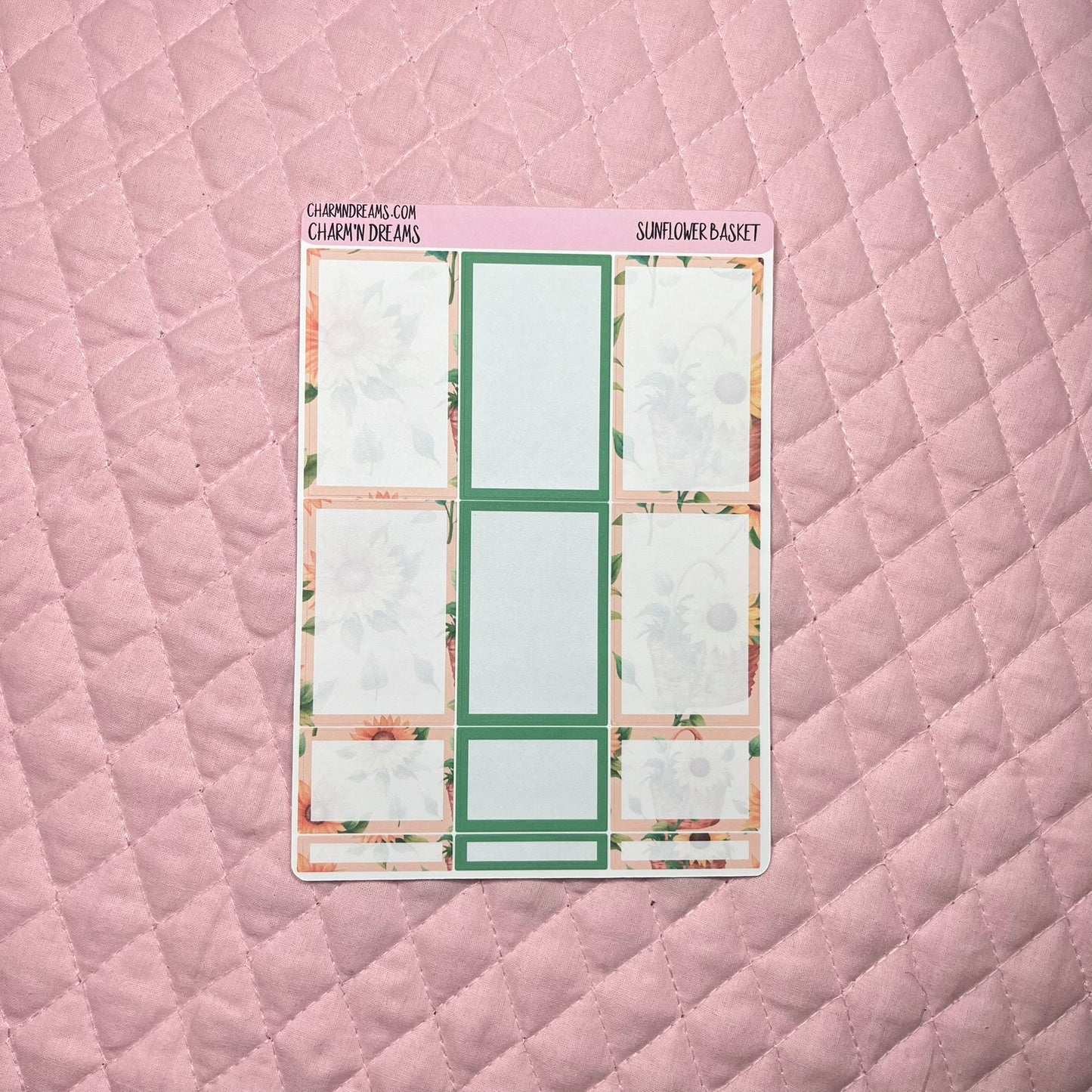 Sunflower Basket Planner Sticker Kit