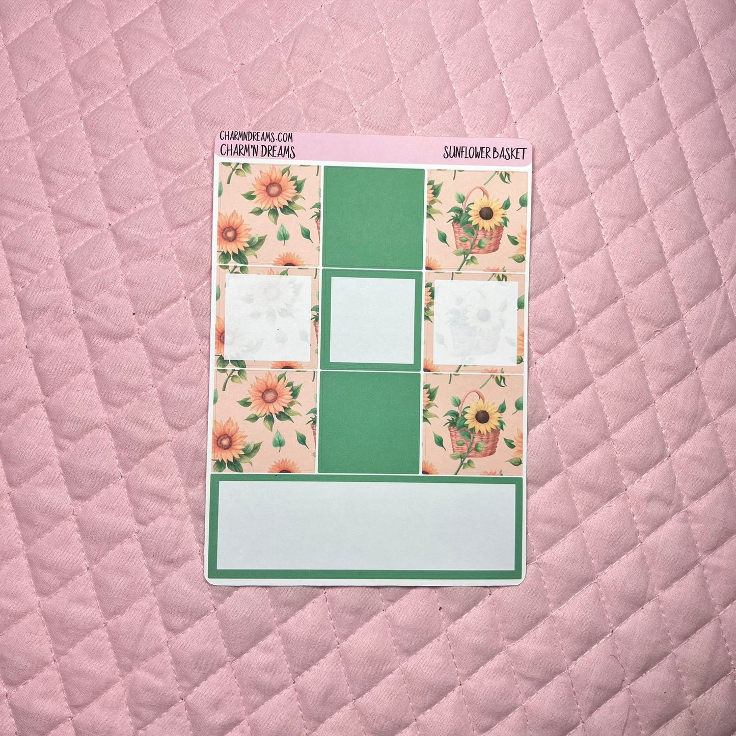 Sunflower Basket Planner Sticker Kit