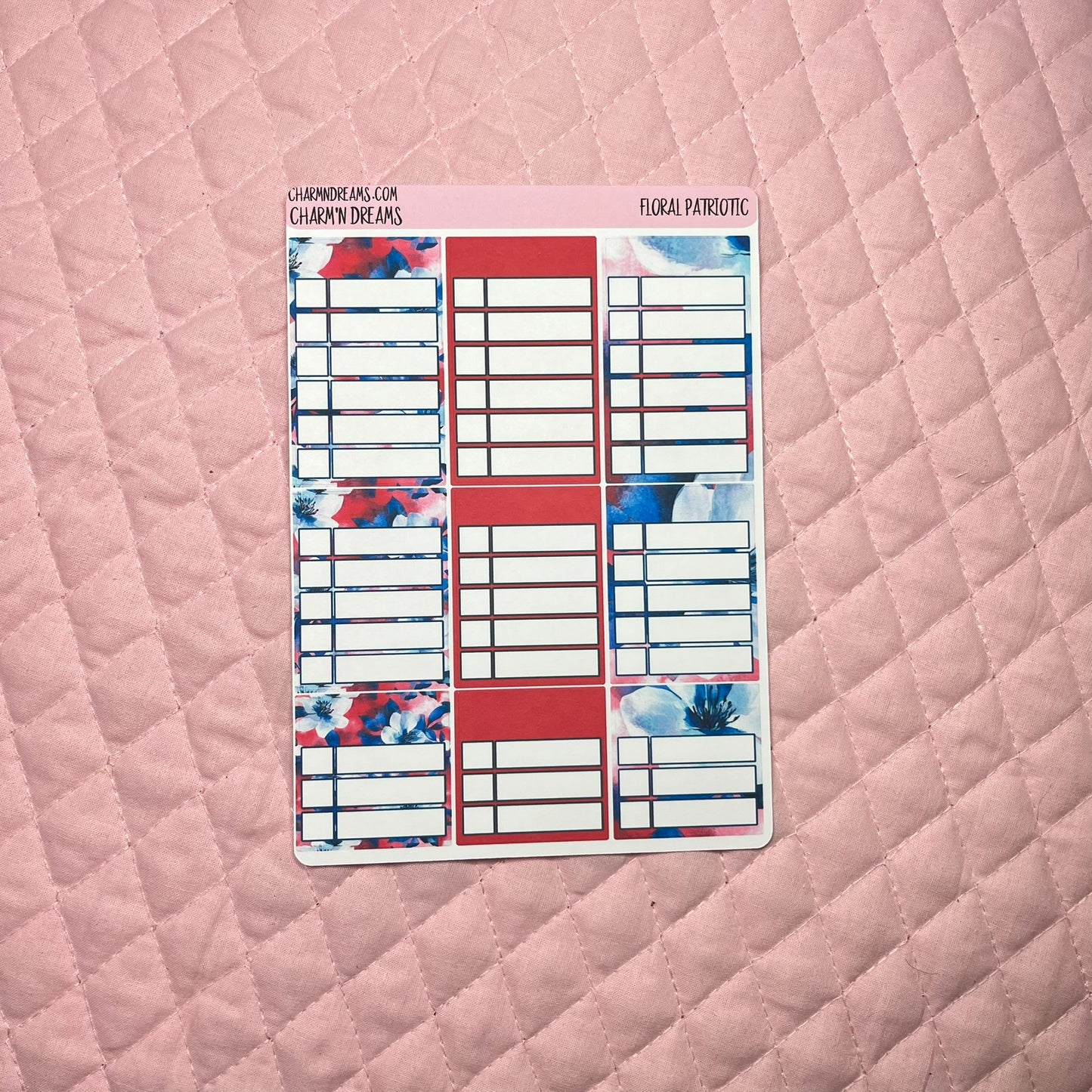 Floral Patriotic Planner Sticker Kit