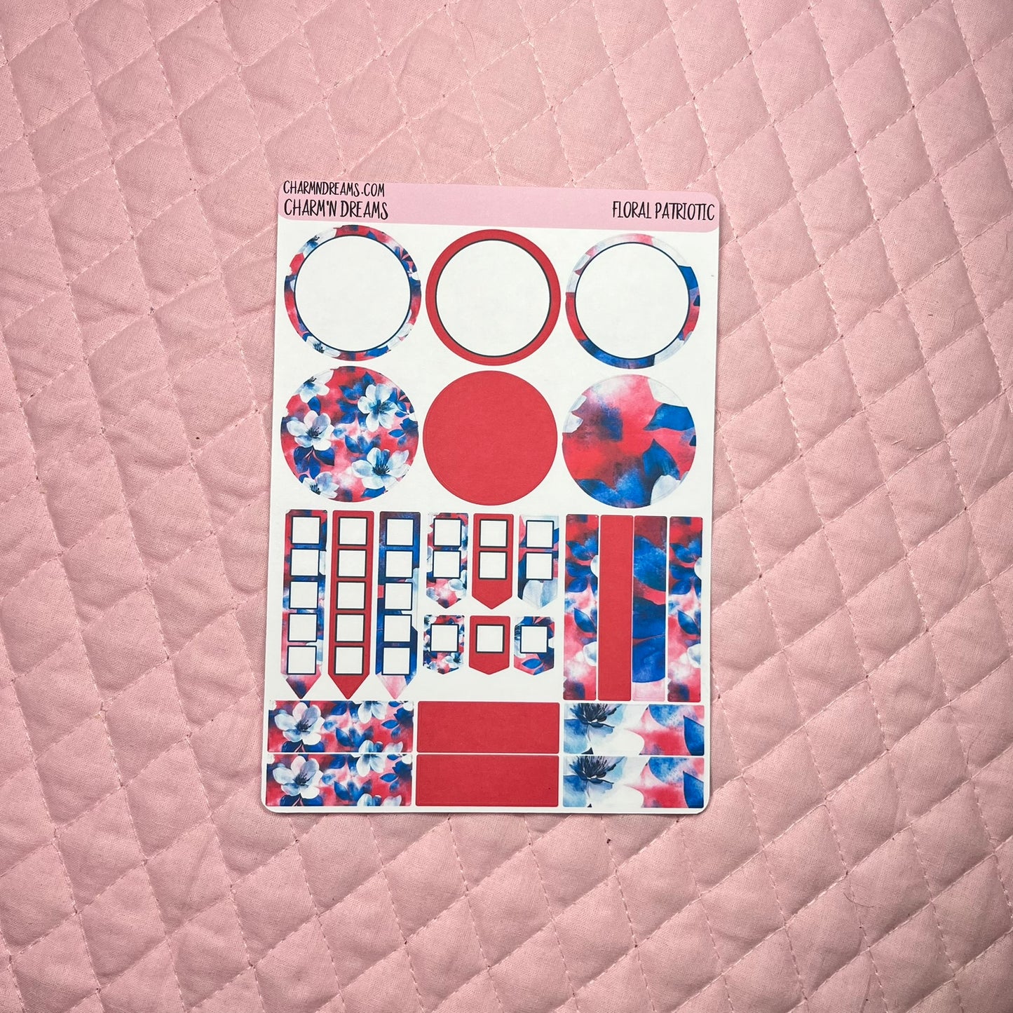 Floral Patriotic Planner Sticker Kit