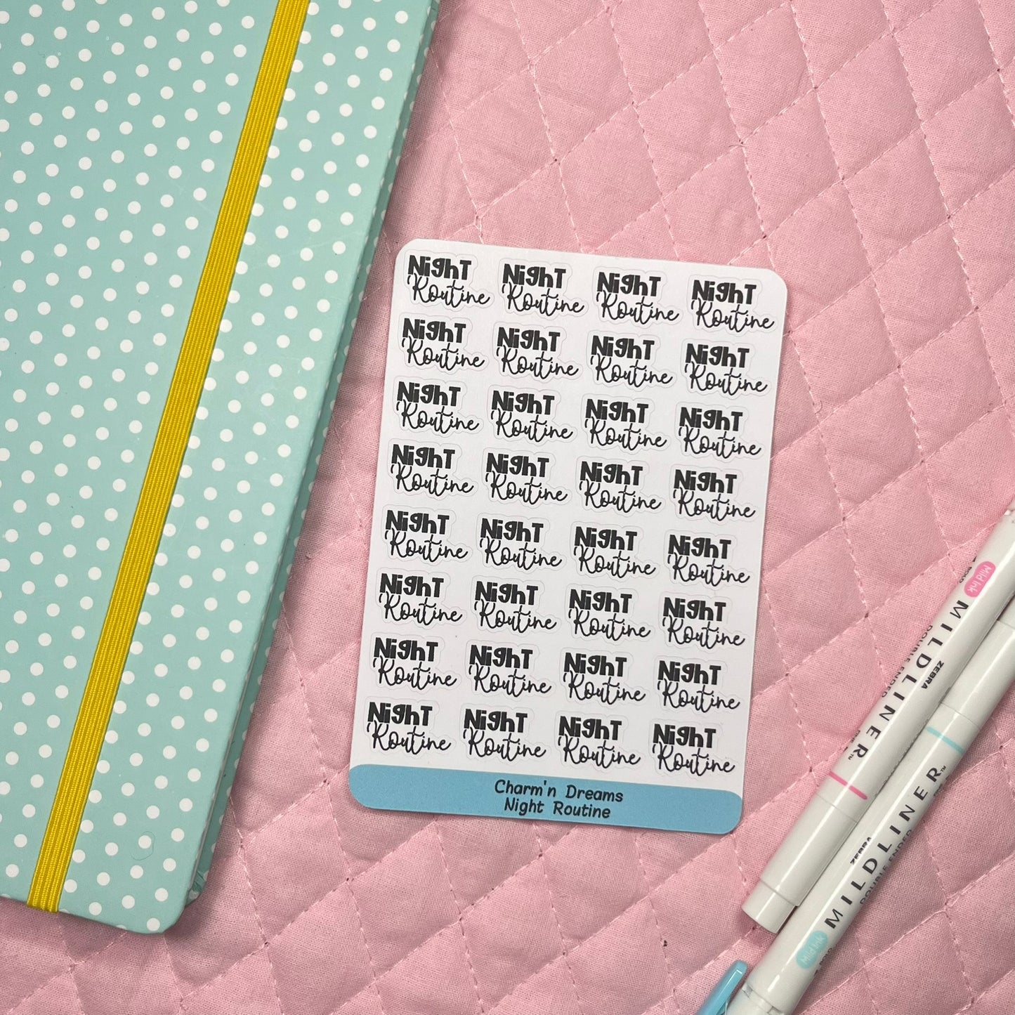 Night Routine Functional Planner Stickers