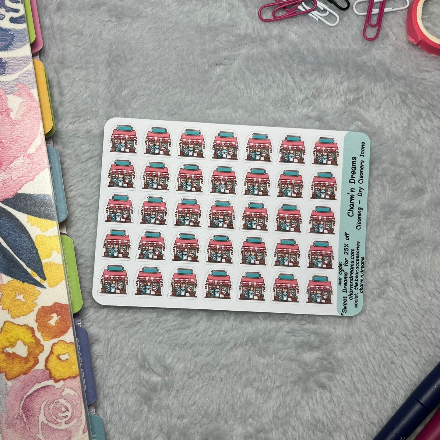 Cleaning Dry Cleaning Icon Planner Stickers