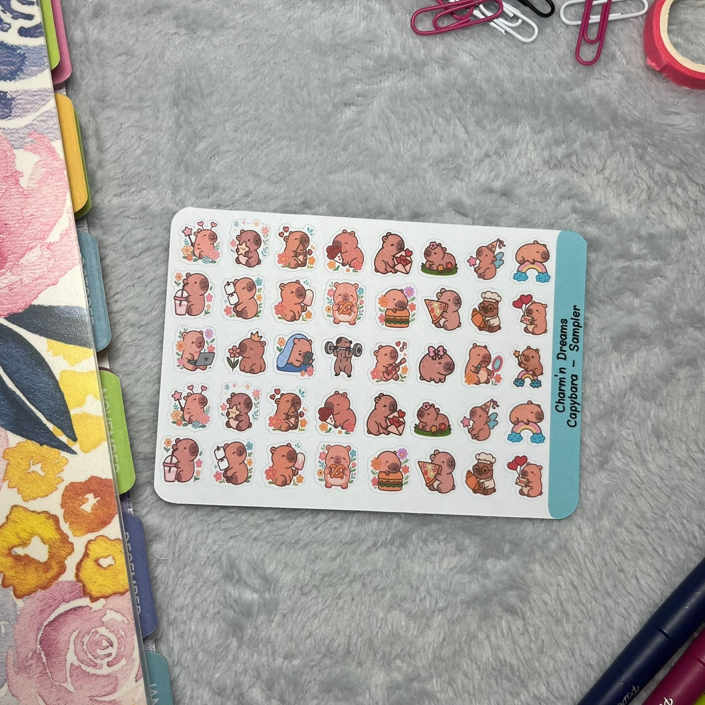 Capybara Sampler Icon Planner Stickers