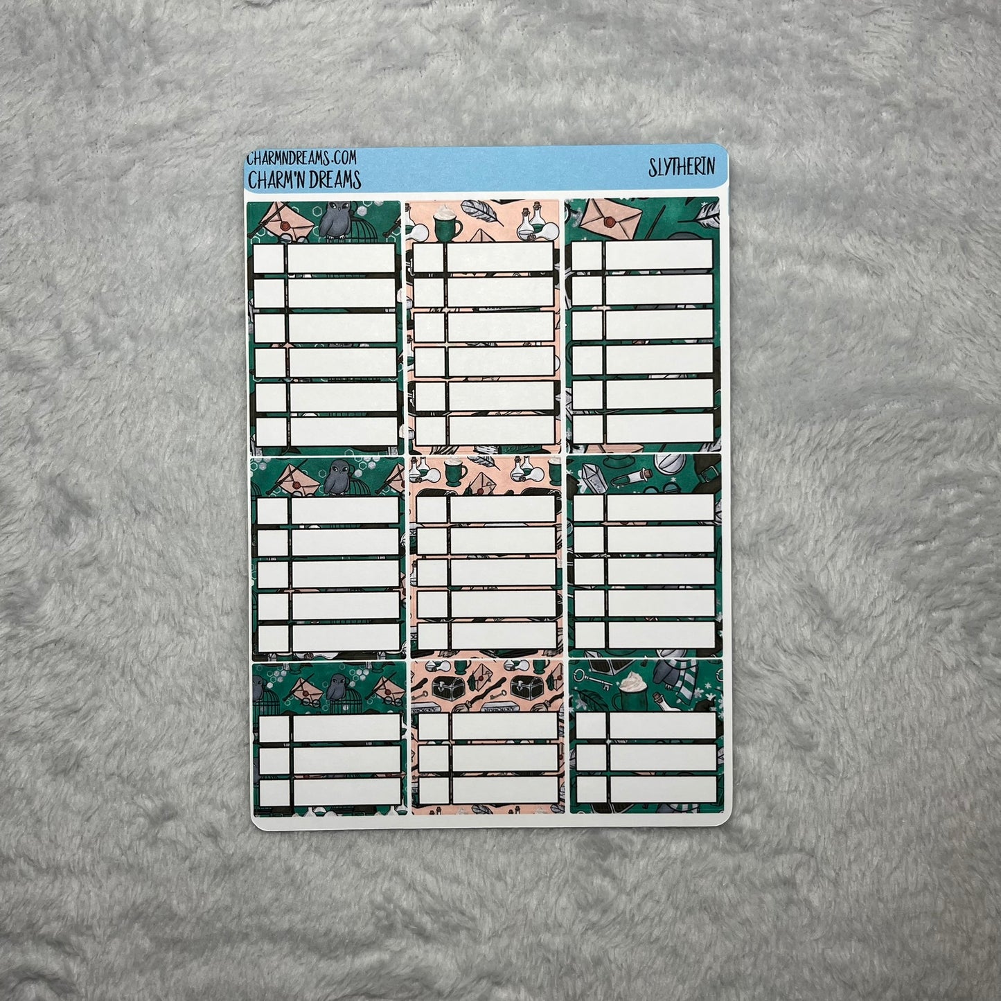Wizard School Slytherin Planner Sticker Kit
