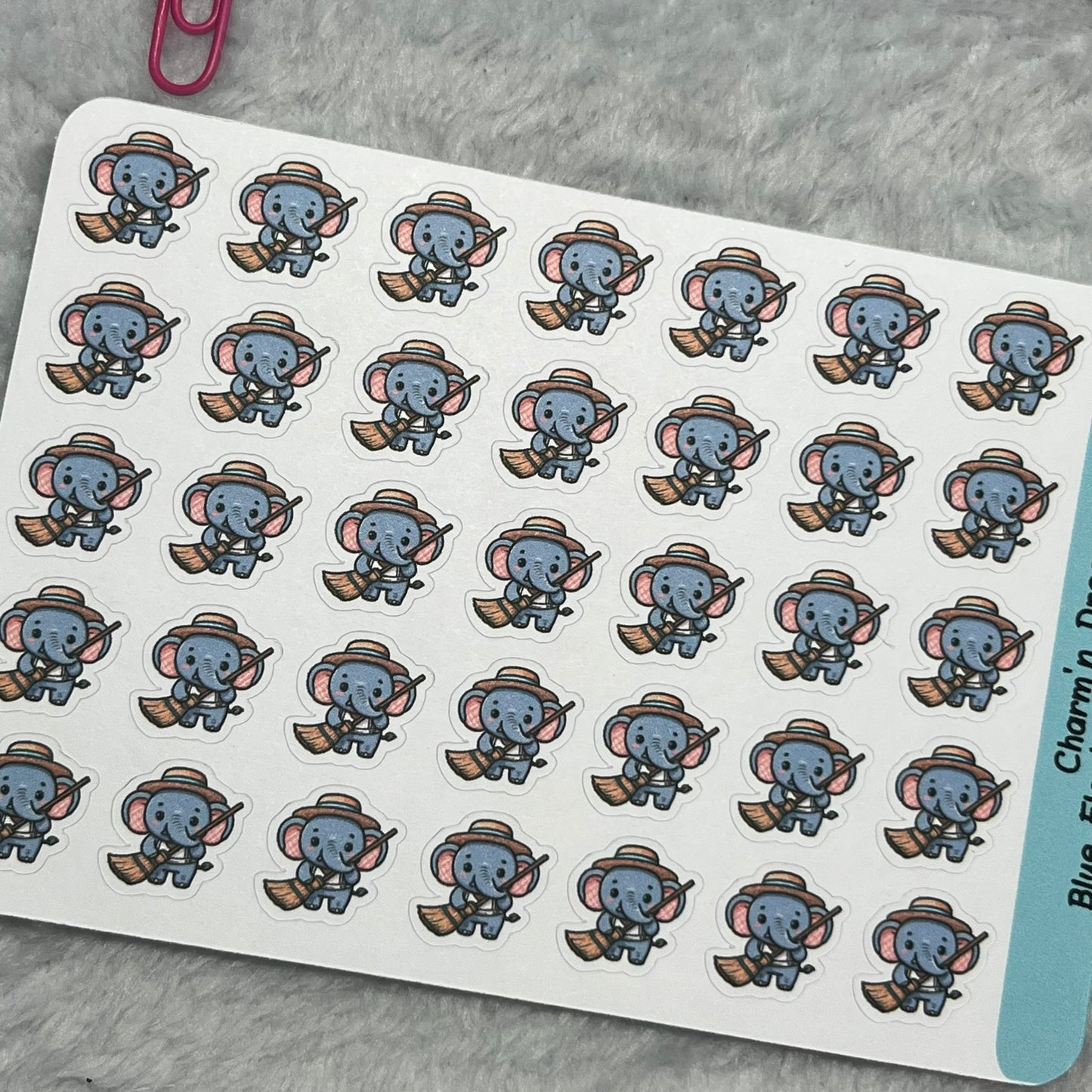 B Elephant Outdoor Chores Icon Planner Stickers