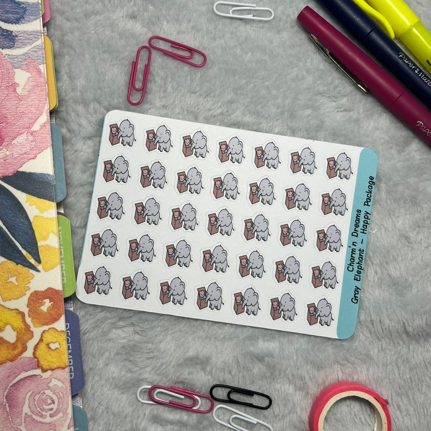 Elephant Happy Package Planner Icon Planner Stickers