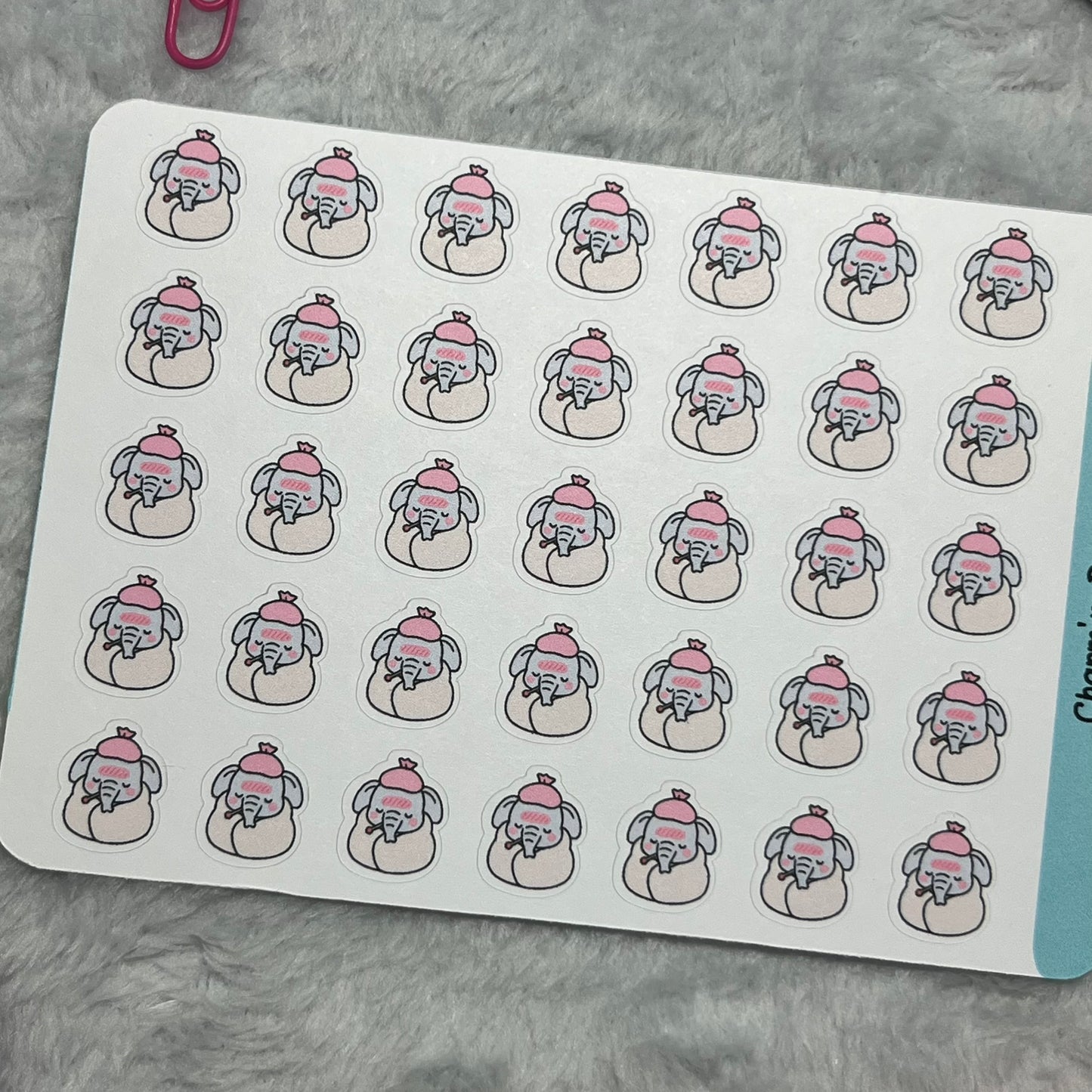 Elephant Sick Day Icon Planner Stickers