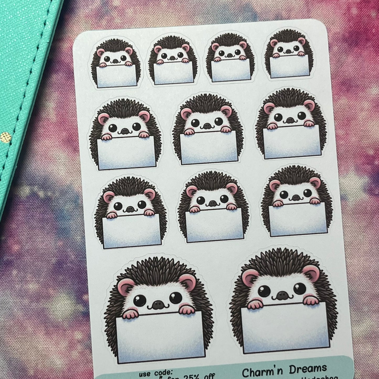 Hedgehog Buddy Boxes Planner Stickers