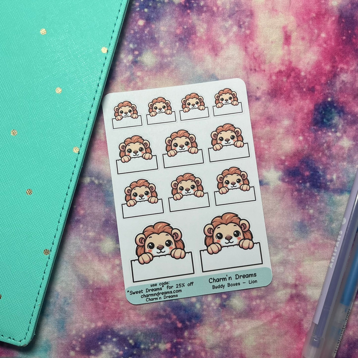 Lion Buddy Boxes Planner Stickers