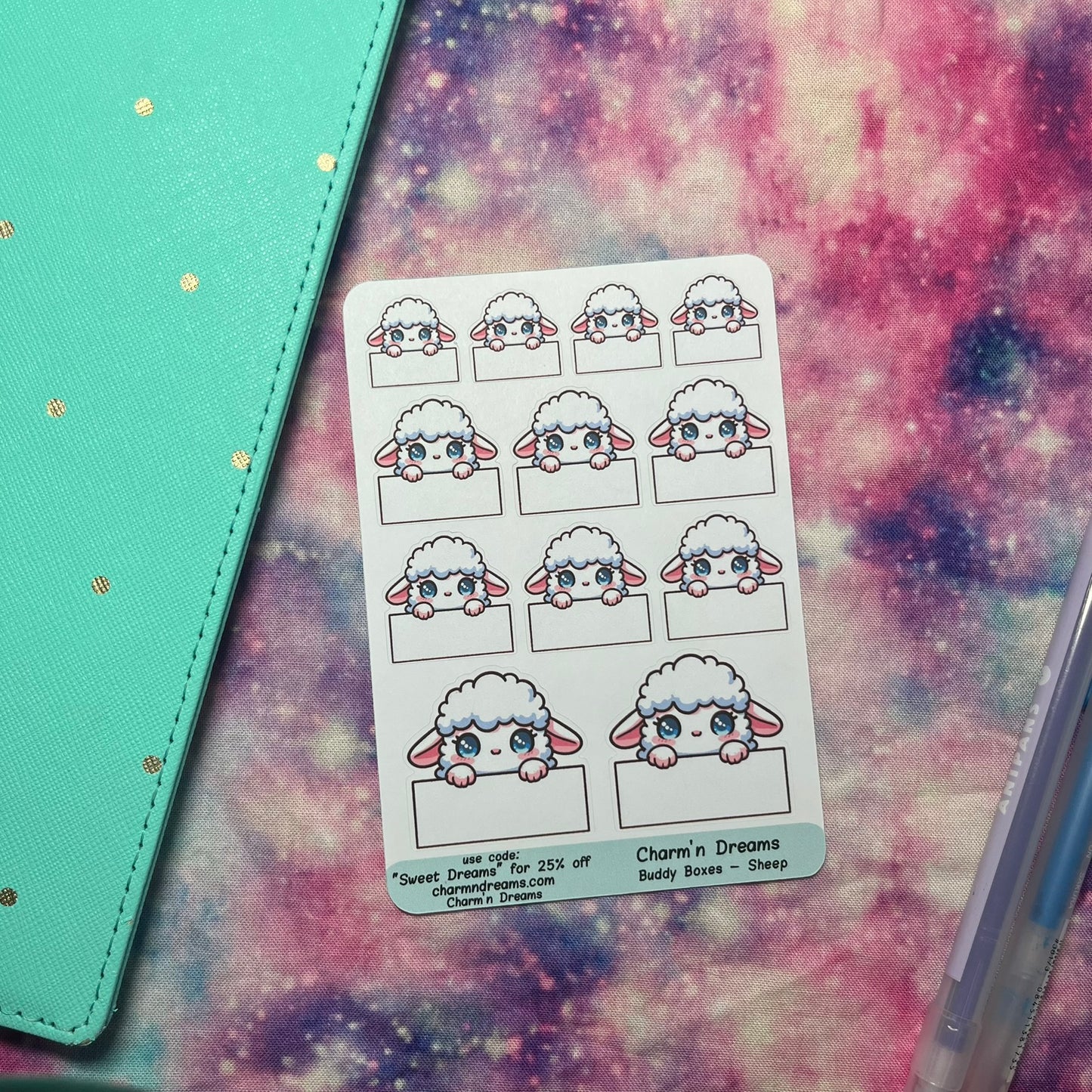 Sheep Buddy Boxes Planner Stickers