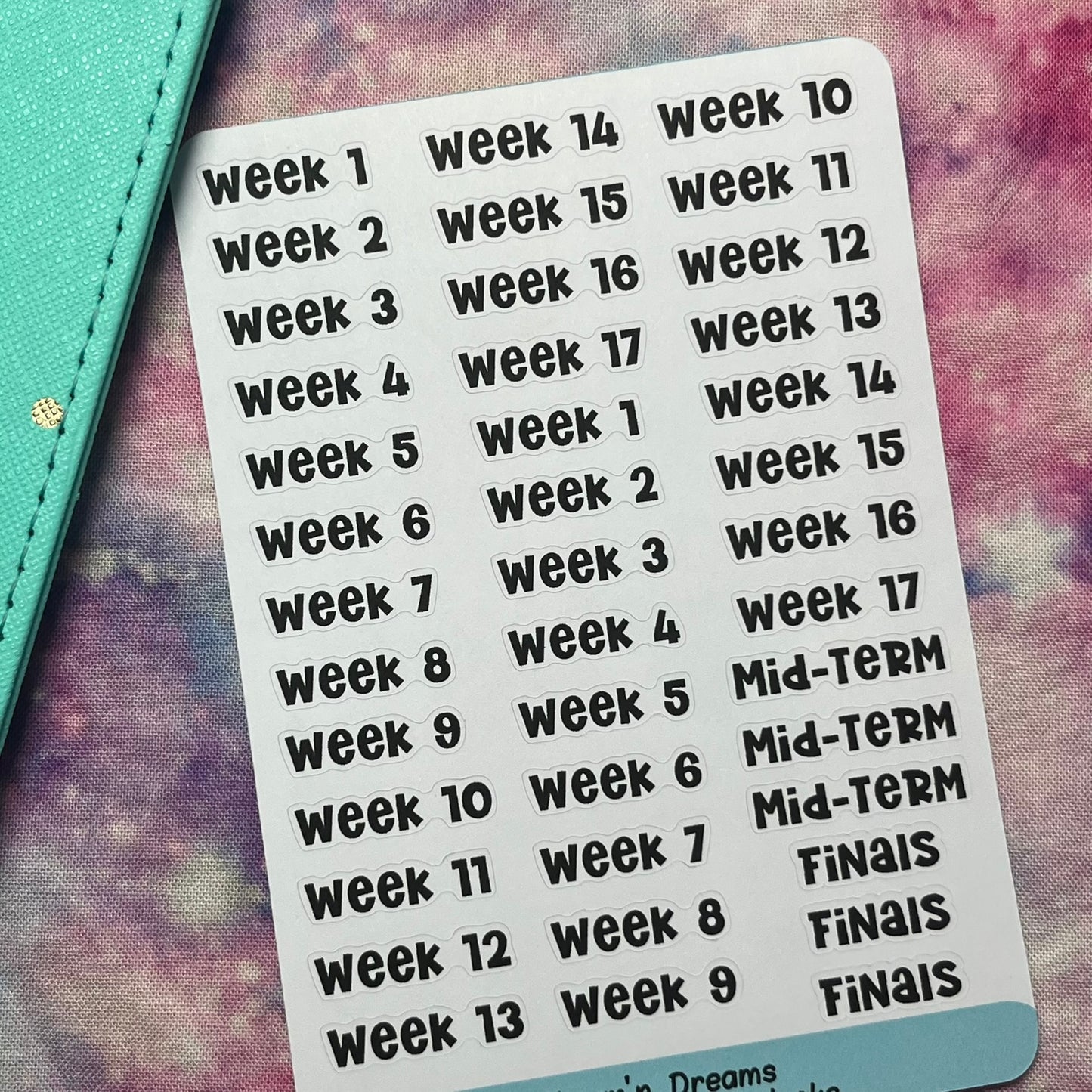 School Semester Weeks Functional Planner Stickers