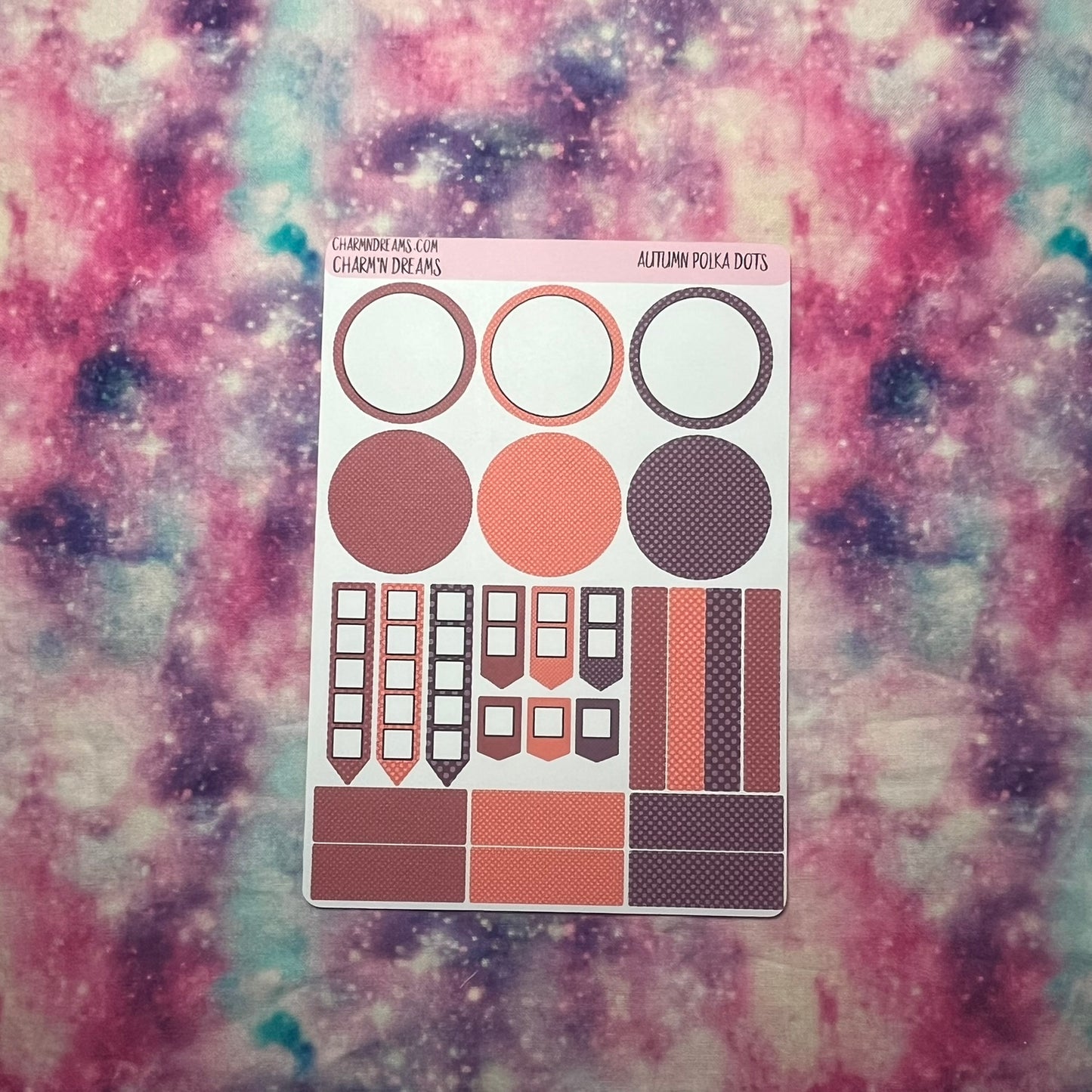 Autumn Polka Dots Planner Sticker Kit