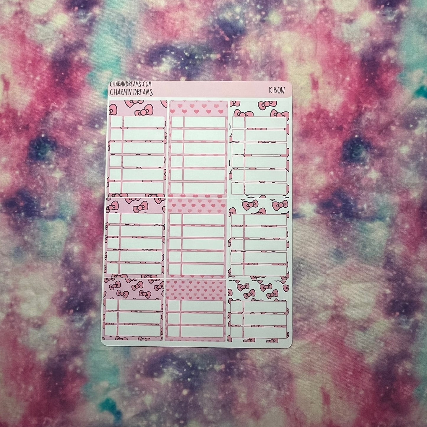 K Bow Planner Sticker Kit
