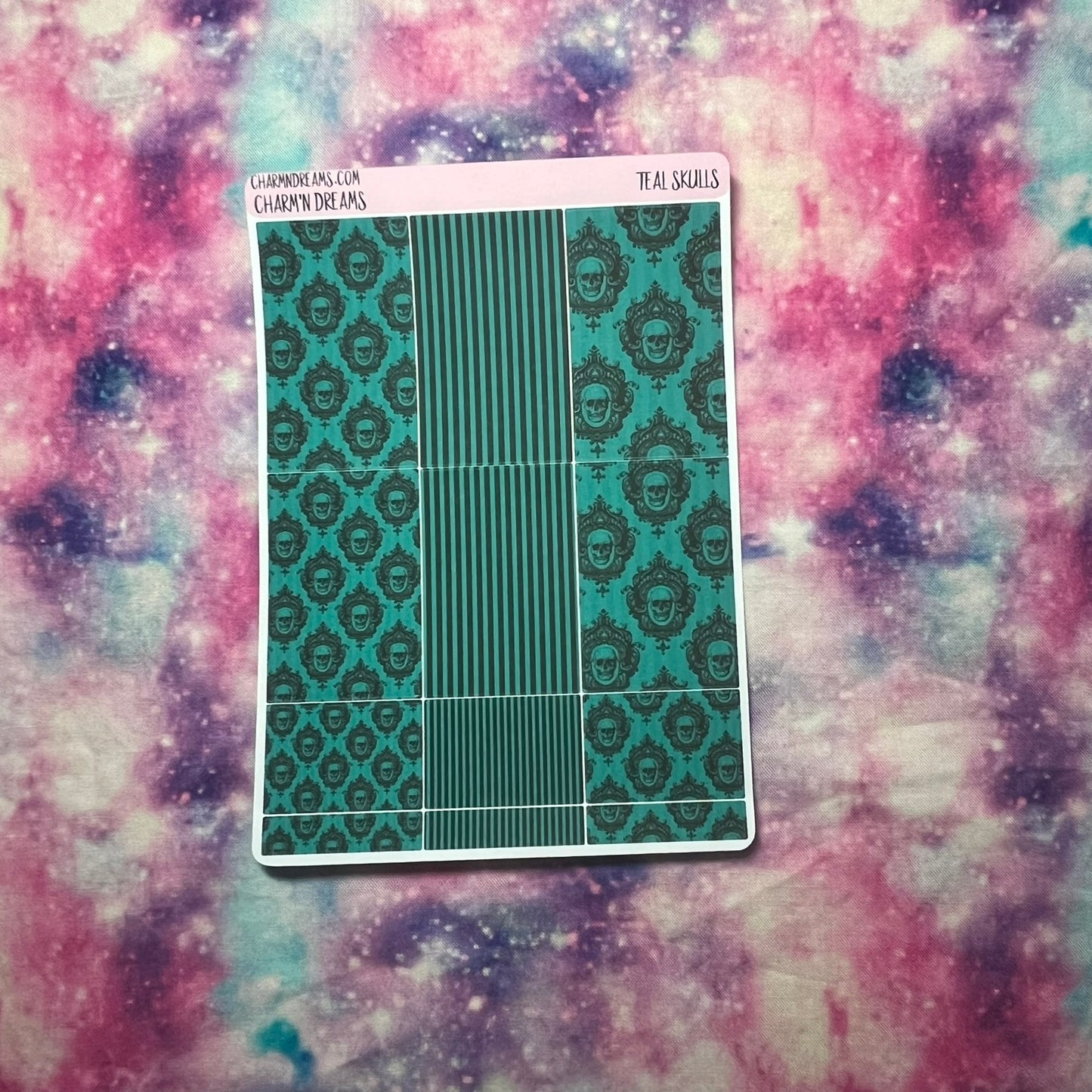 Teal Skulls Planner Sticker Kit