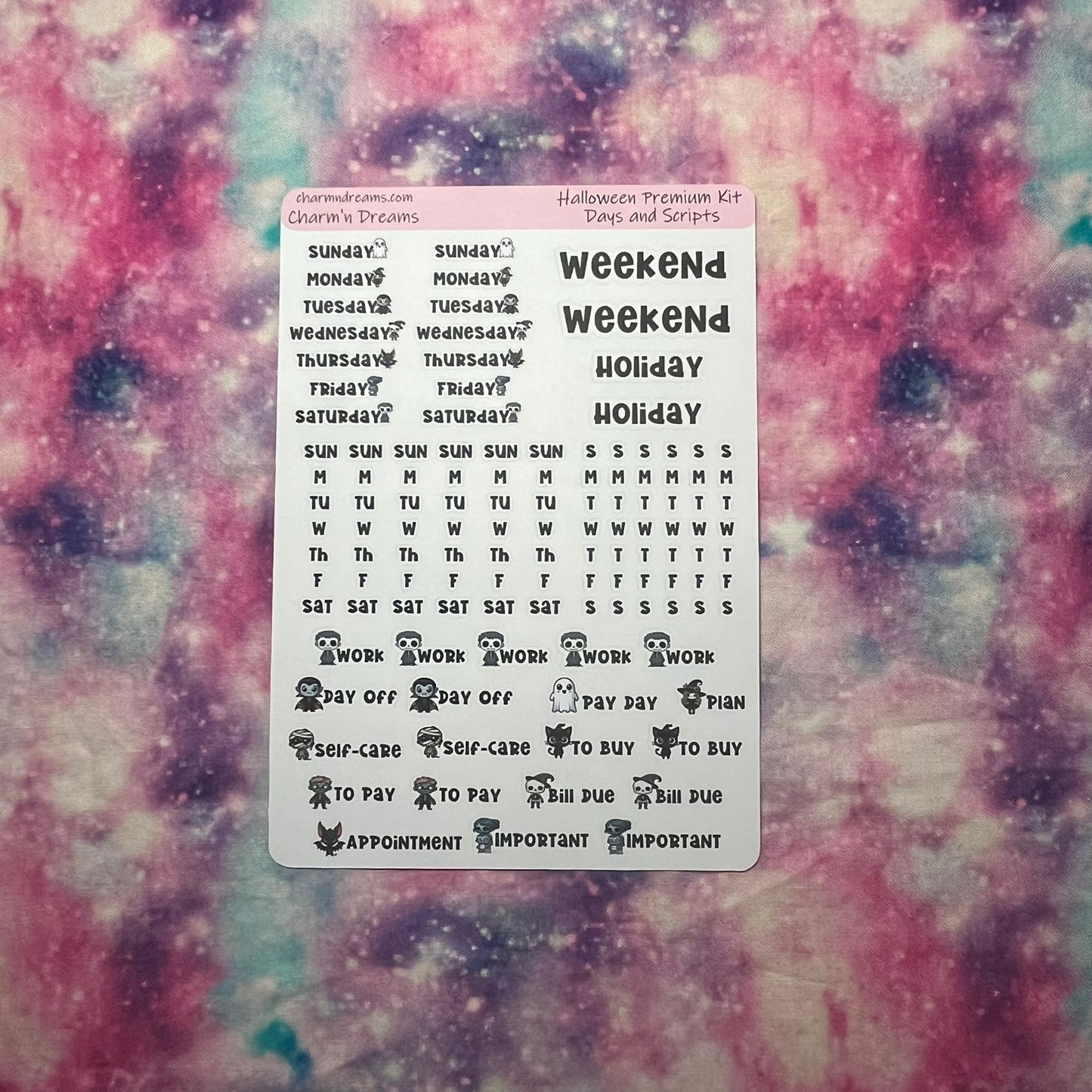 Halloween Characters Premium Planner Sticker Kit