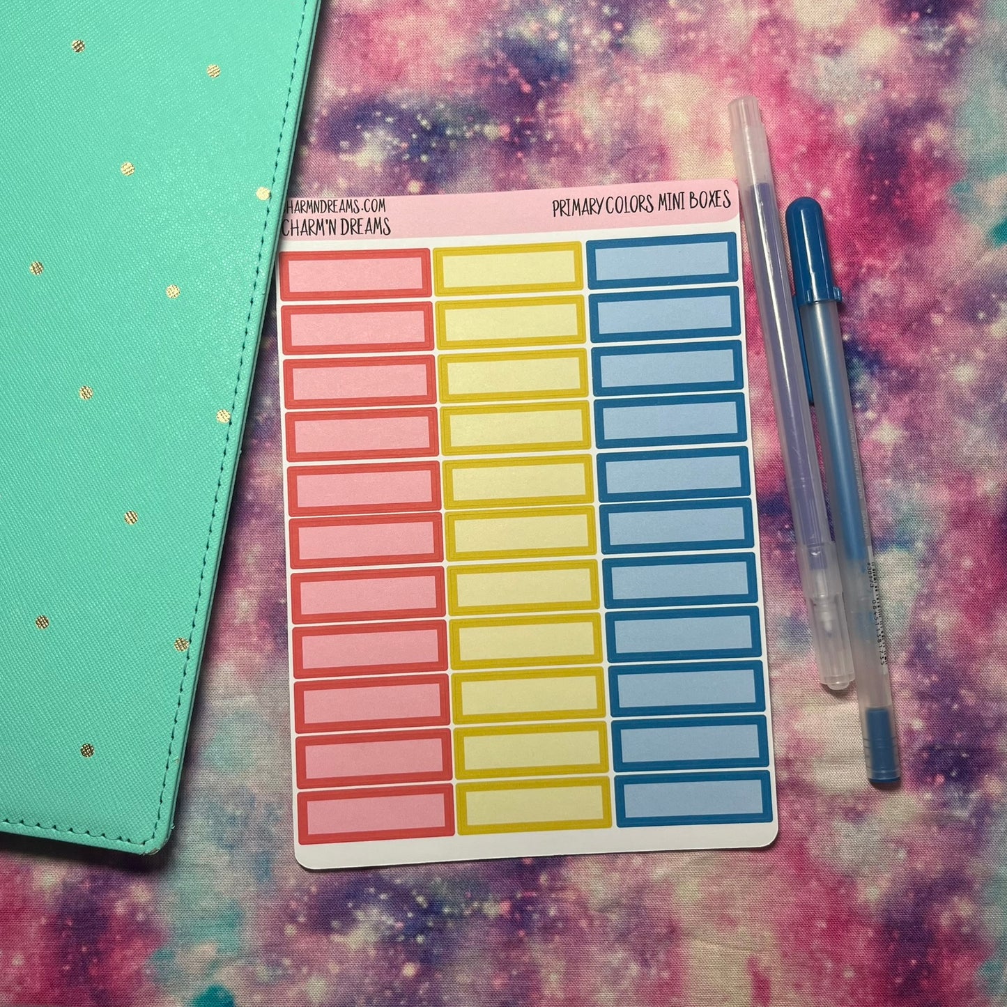 Primary Colors Mini Boxes Planner Stickers