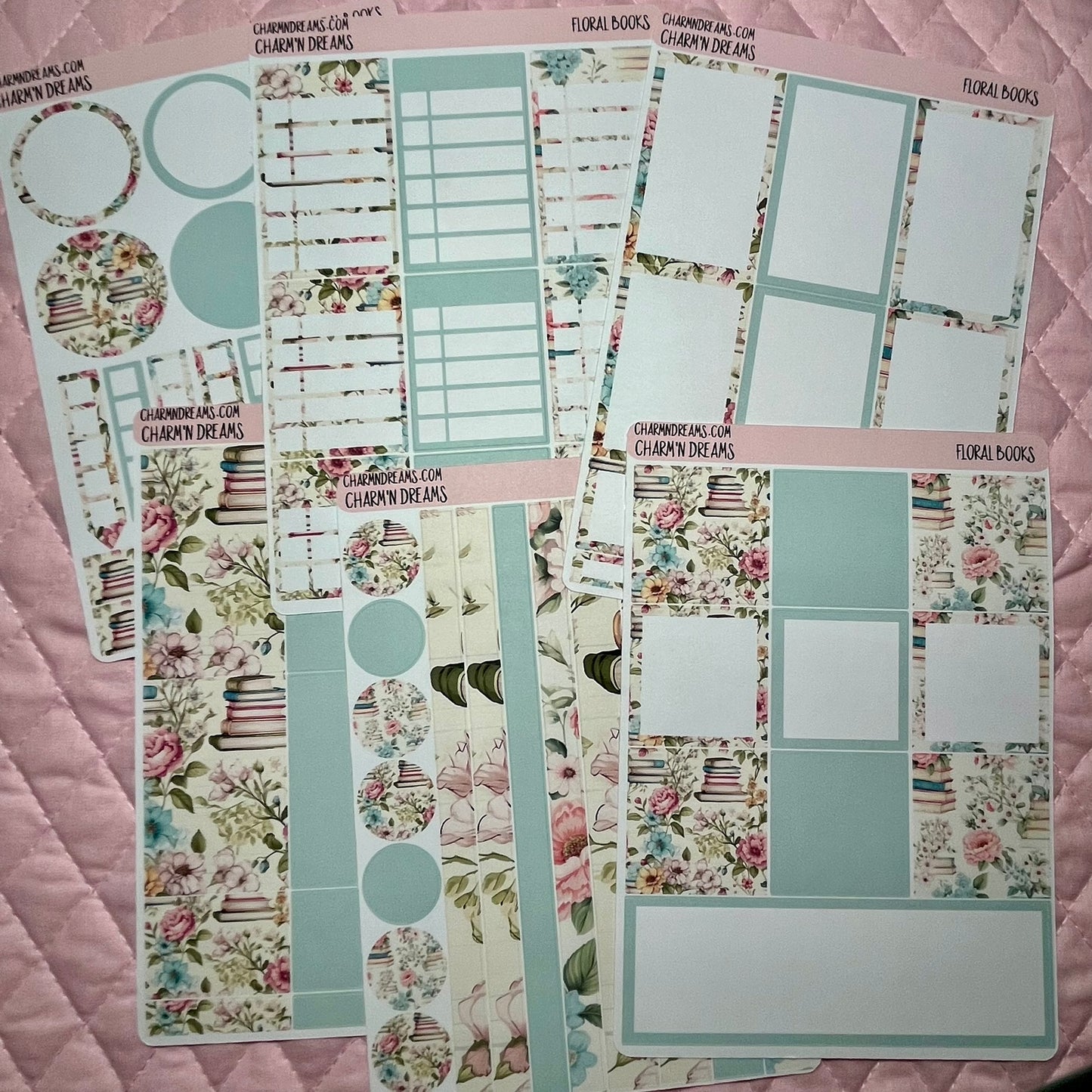 Floral Books Planner Sticker Kit