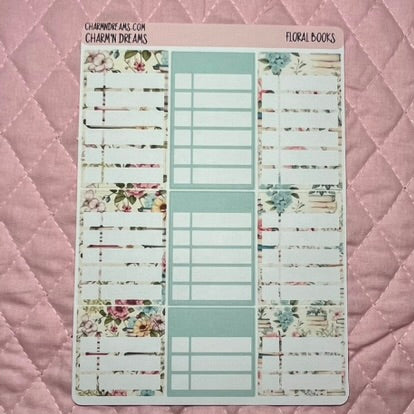 Floral Books Planner Sticker Kit