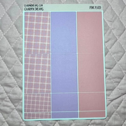 Pink Plaid Planner Sticker Kit