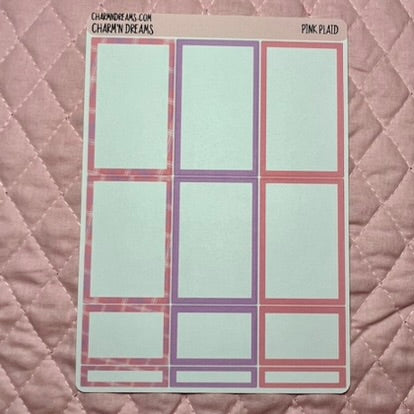 Pink Plaid Planner Sticker Kit