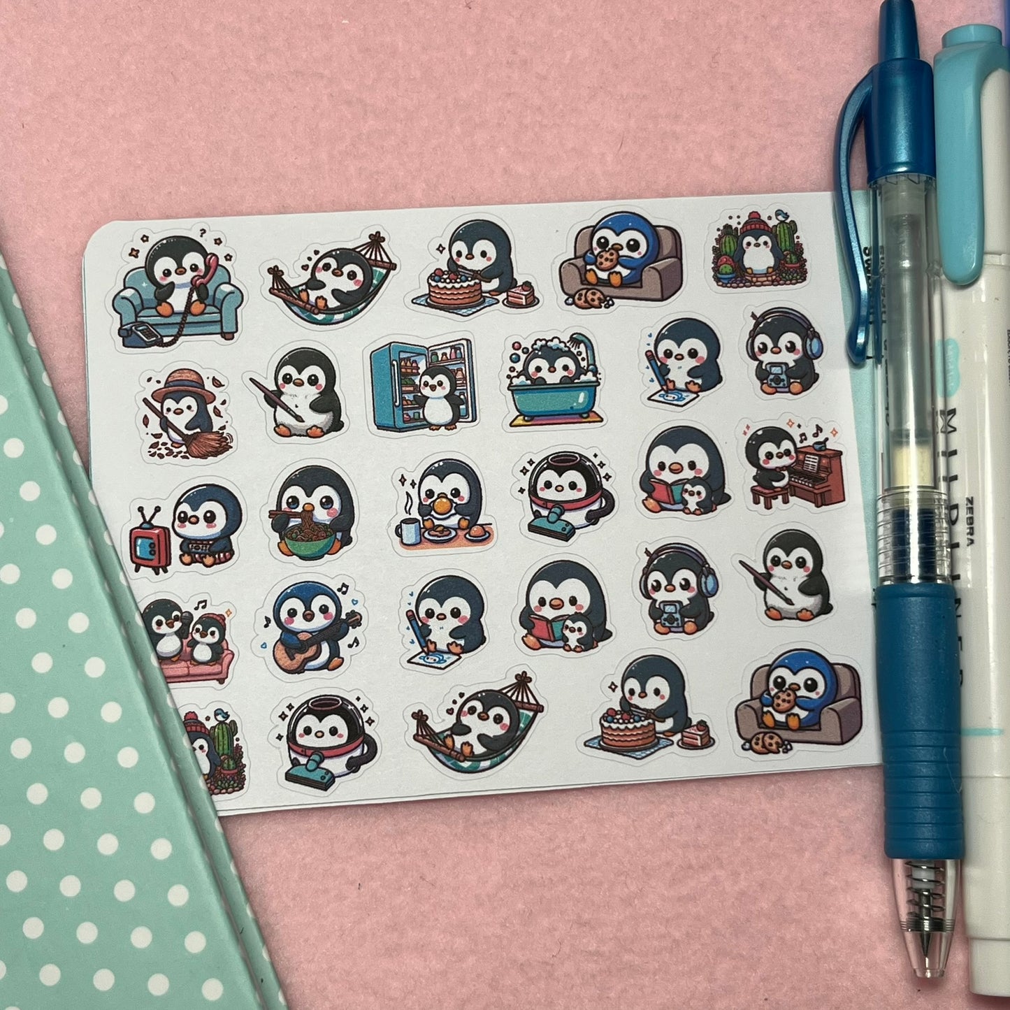 Penguin Sampler Icon Planner Stickers
