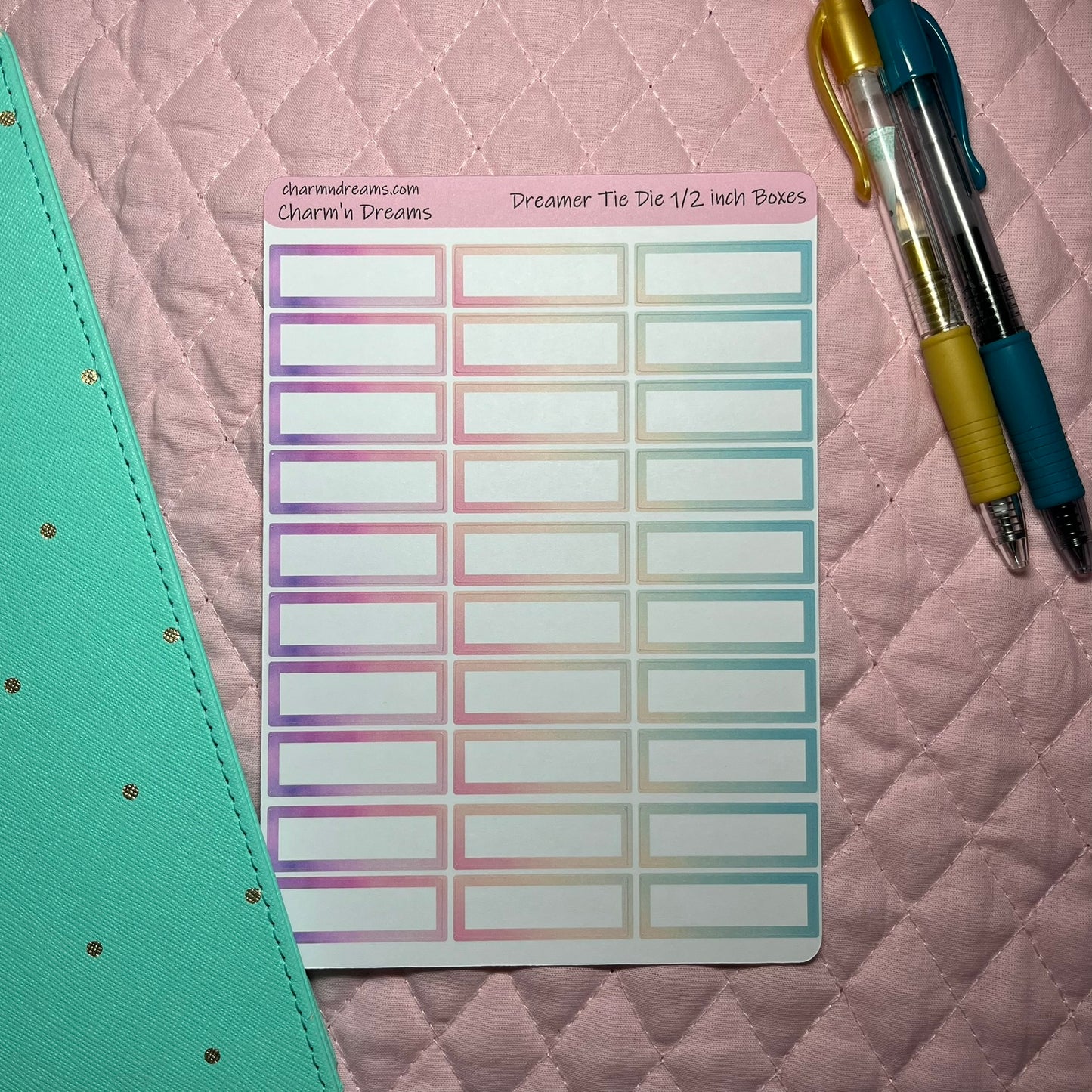 Dreamer 1/2 inch Boxes Planner Stickers