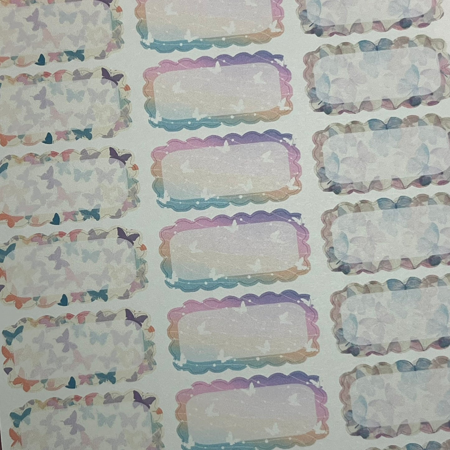 Pastel butterflies Scalloped Planner Sticker Boxes