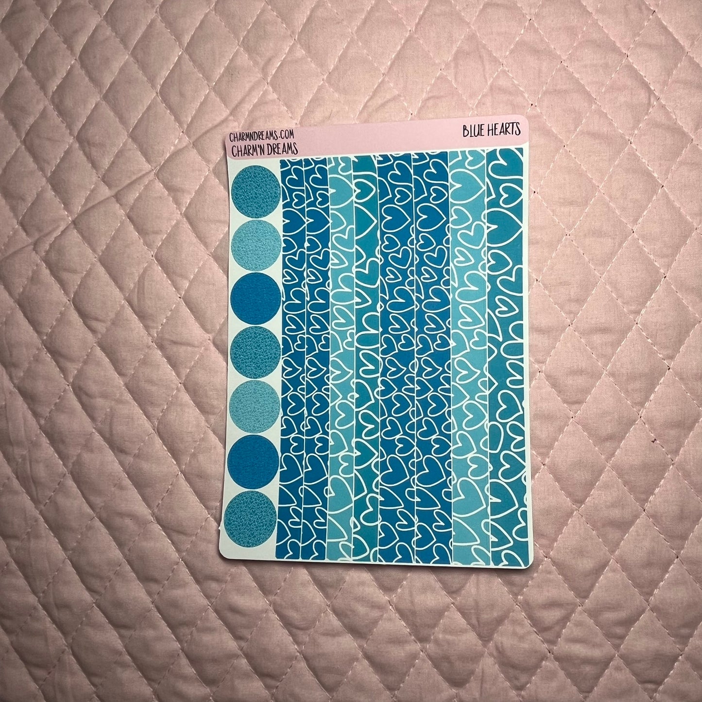 Blue Hearts Planner Sticker Kit