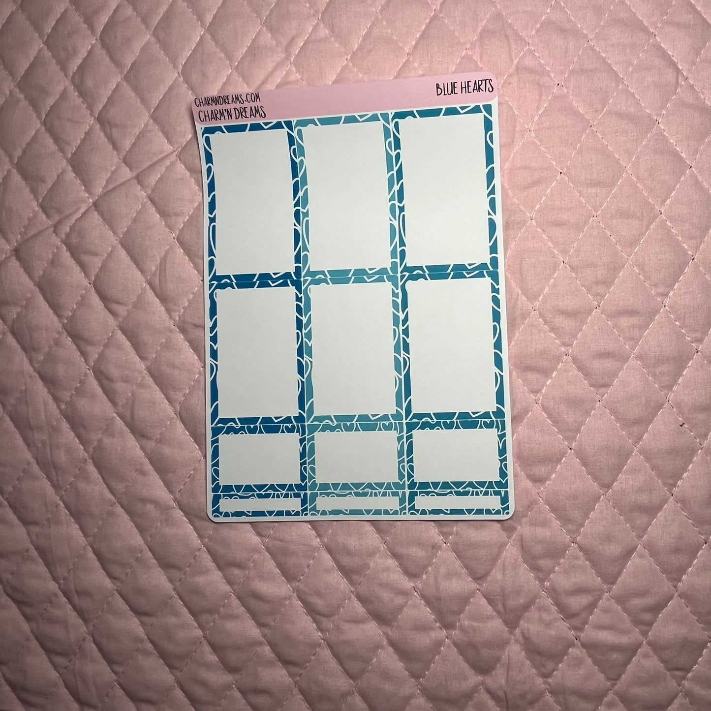 Blue Hearts Planner Sticker Kit