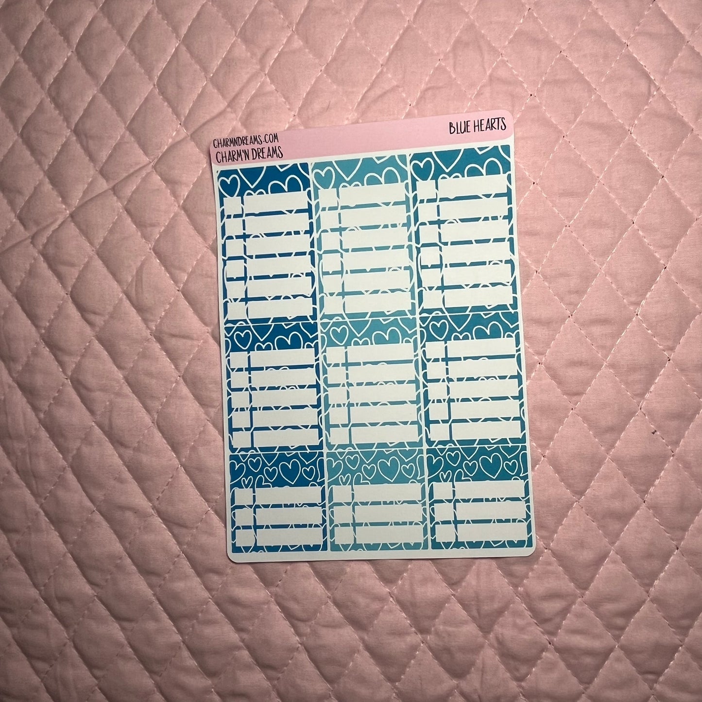 Blue Hearts Planner Sticker Kit