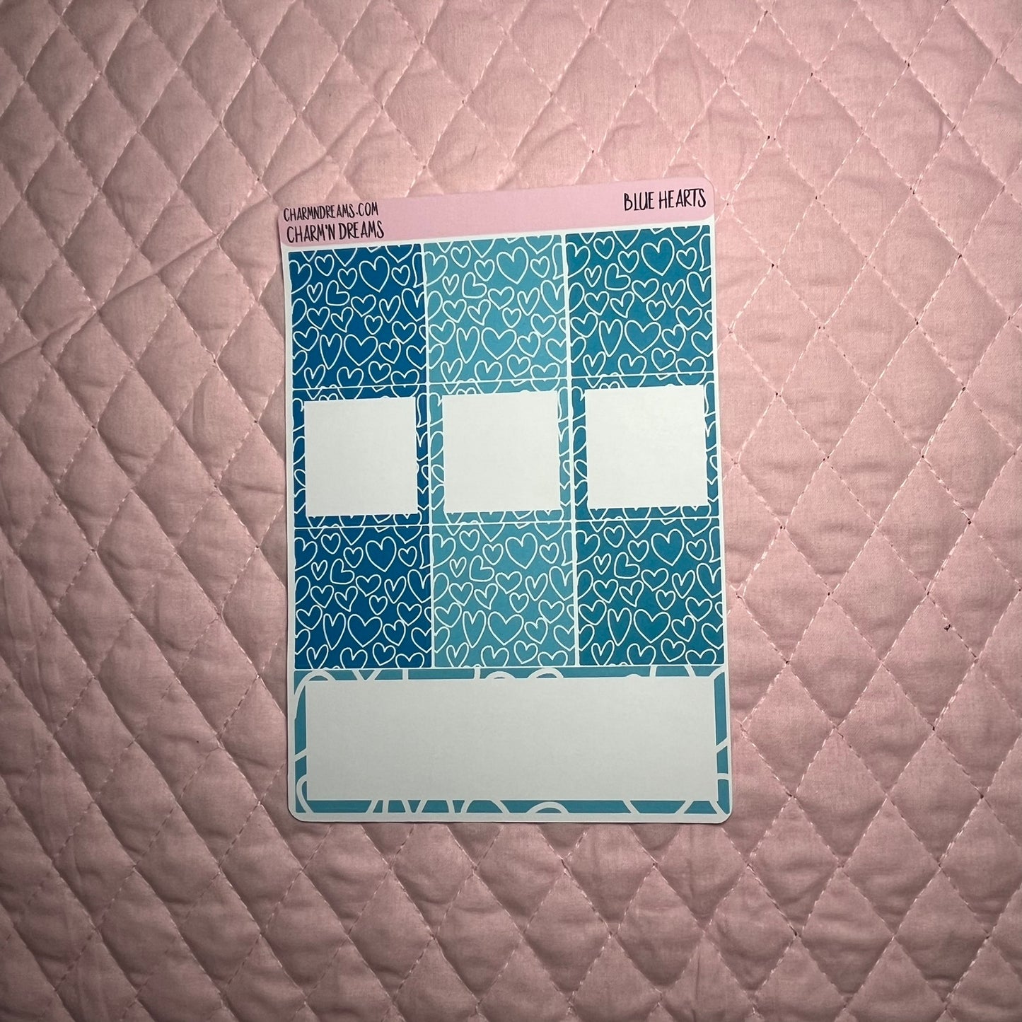 Blue Hearts Planner Sticker Kit