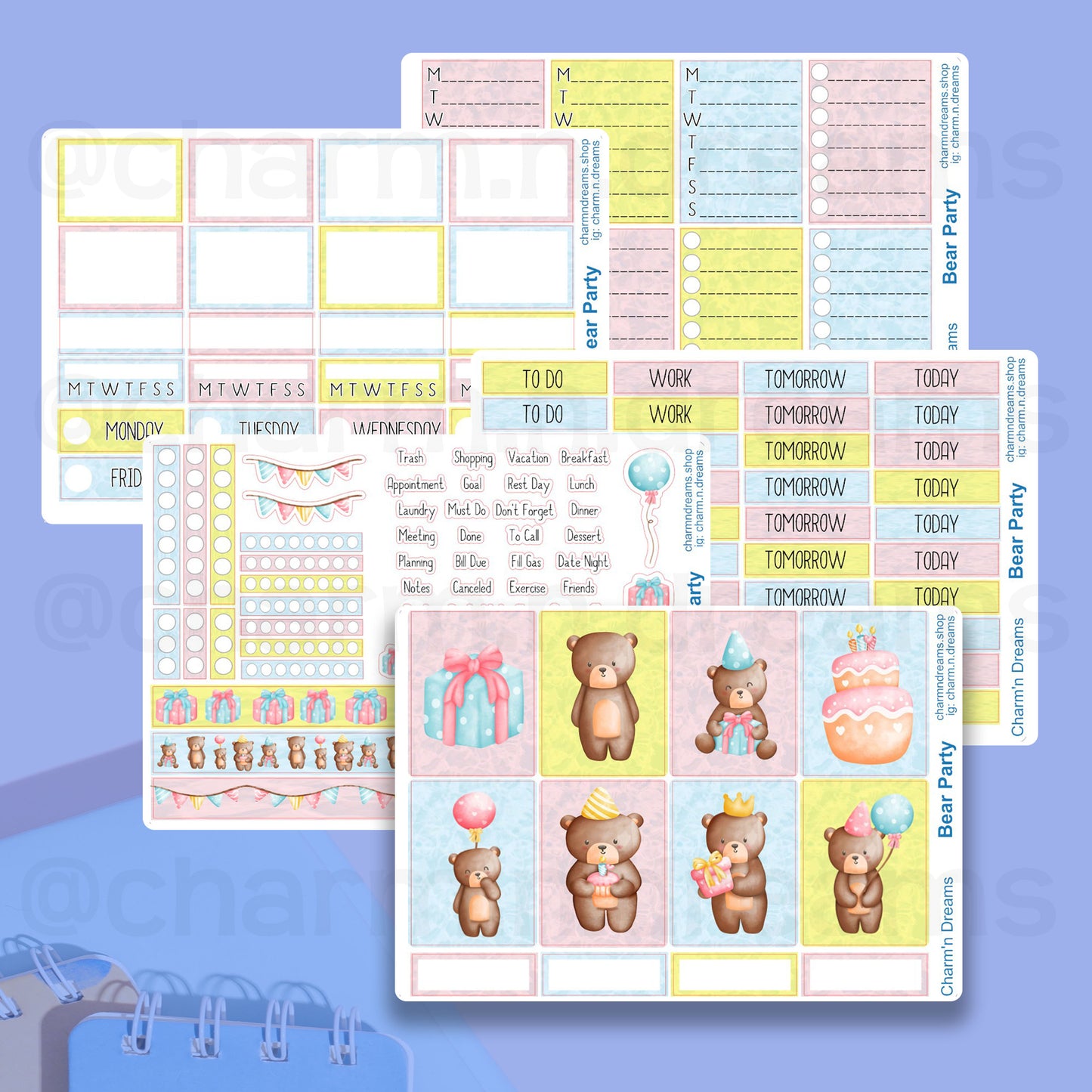Beary Birthday Premium Planner Sticker Kit
