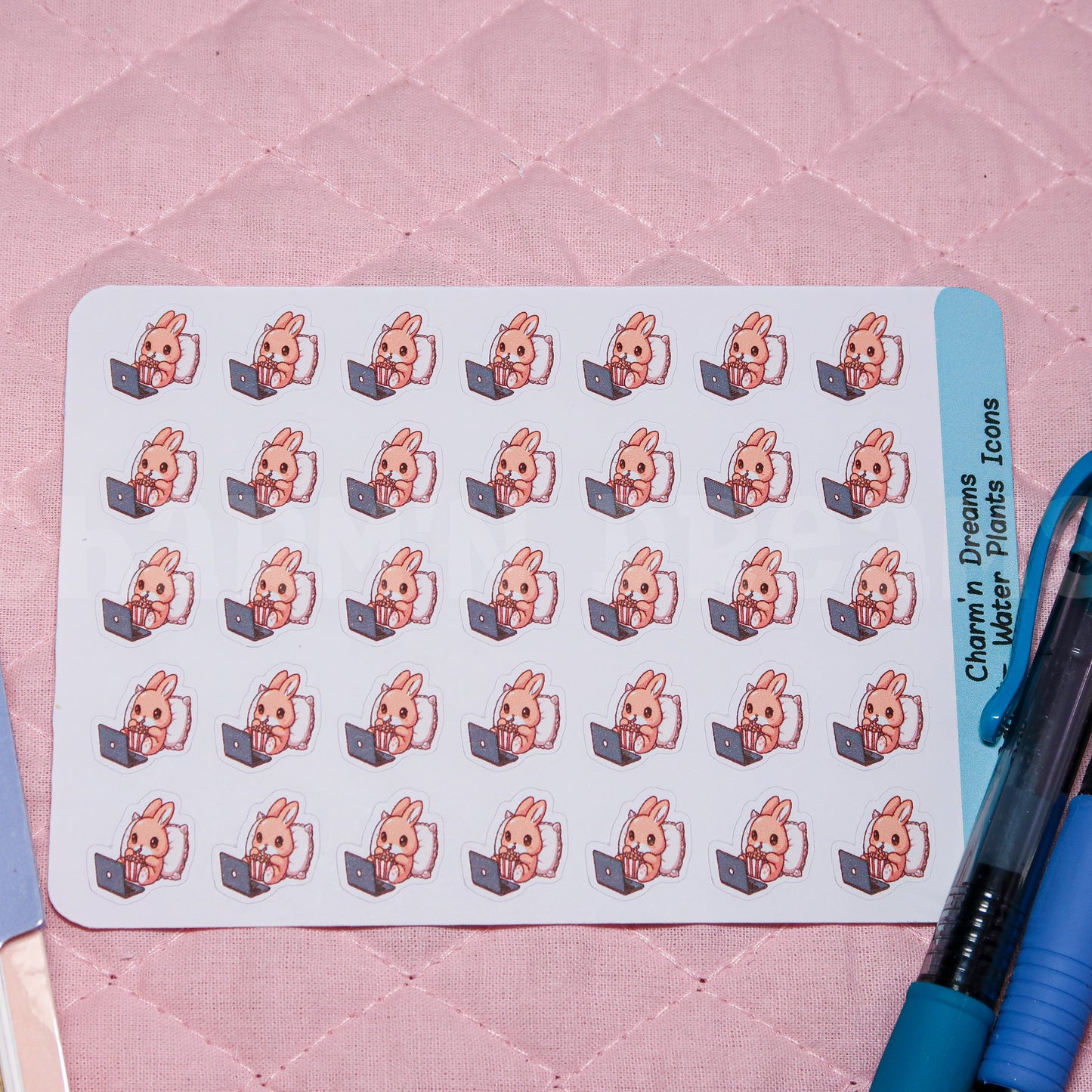 Rabbit Binge Watch Icon Planner Stickers