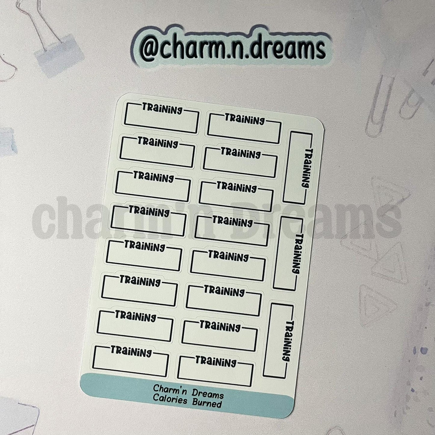 Training Planner Stickers- Workout Personal Training/ Health/ Medical Tracking Black and White Planner Stickers - Charm'n Dreams