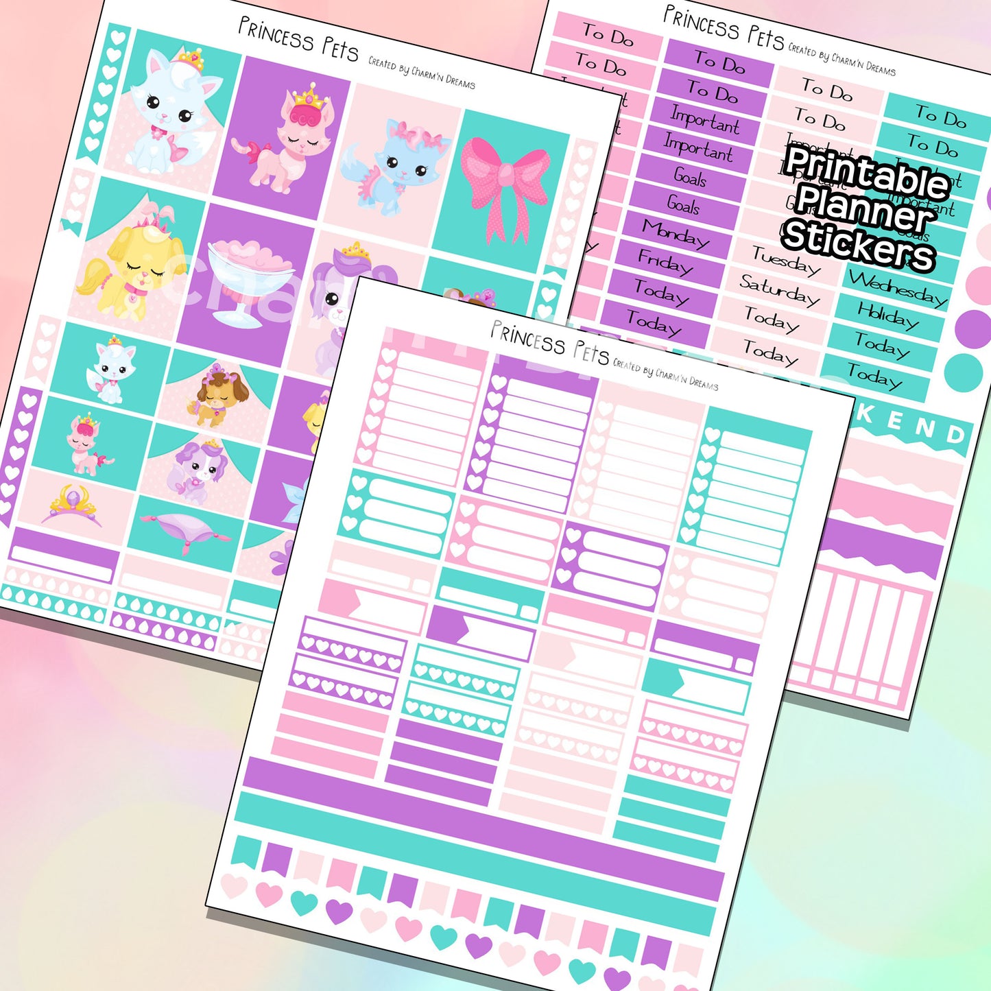 Princess Pets Planner Sticker Kit - Digital Download
