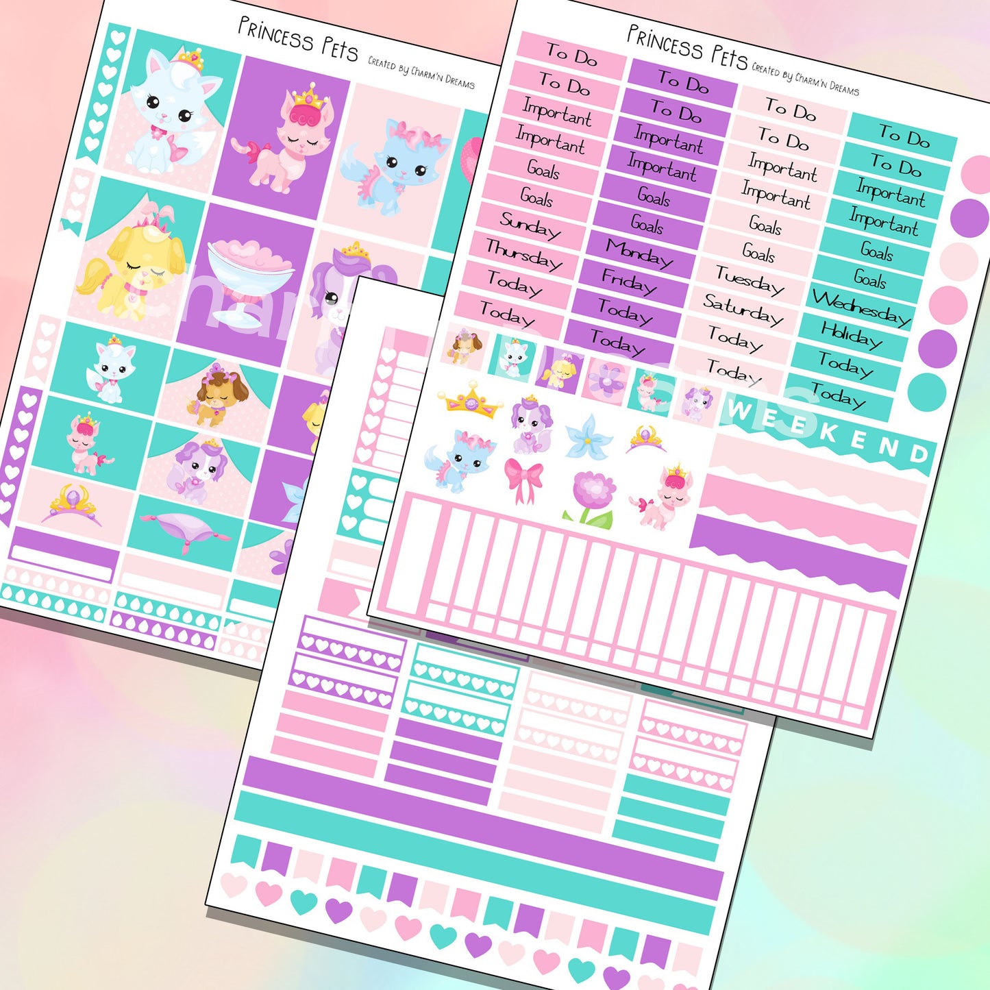 Princess Pets Planner Sticker Kit - Digital Download