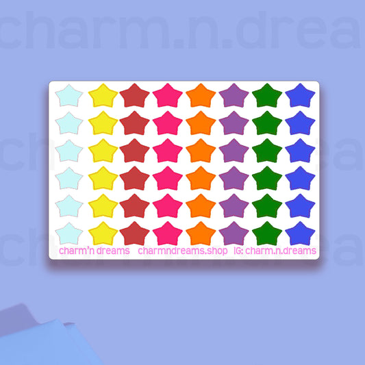 Rainbow Star Planner Stickers
