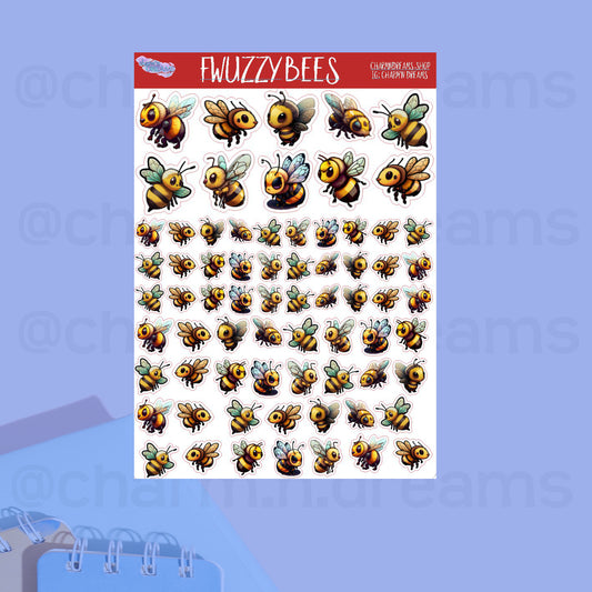 Fwuzzy Bees Sticker Sheet