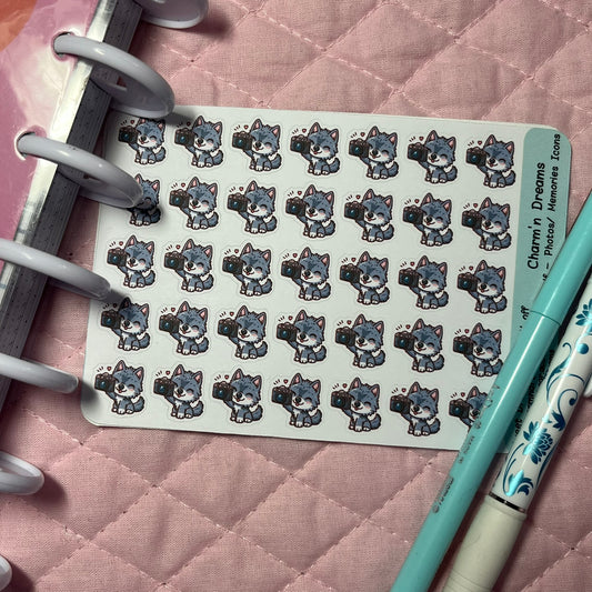 Wolf Take Photos/ Memories Icon Planner Stickers