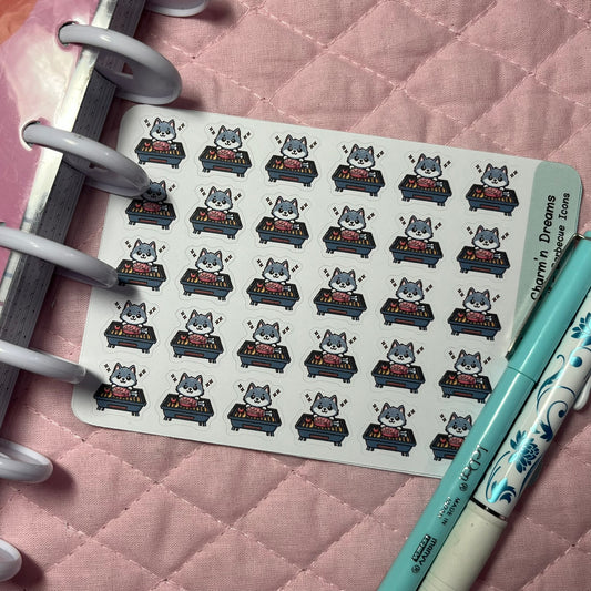 Wolf Barbecue Icon Planner Stickers
