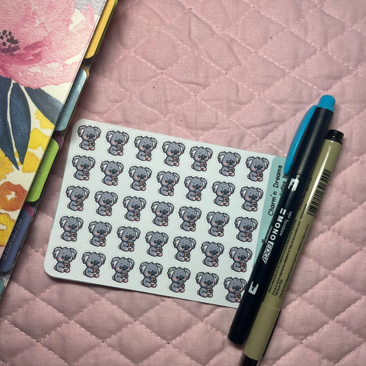Koala Coffee Icon Planner Stickers