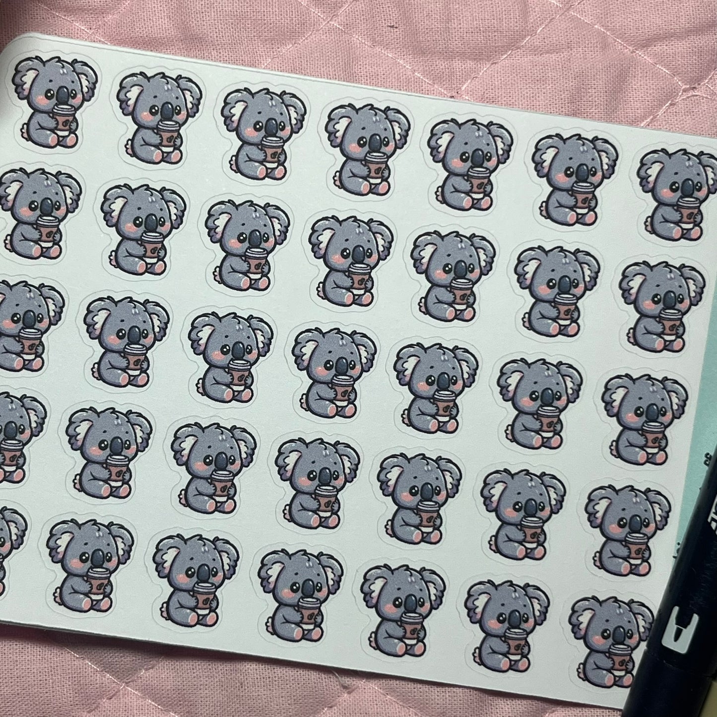 Koala Coffee Icon Planner Stickers