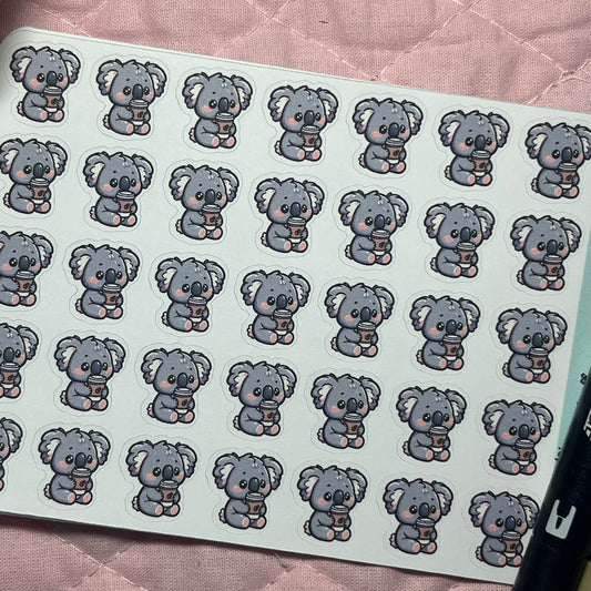 Koala Coffee Icon Planner Stickers