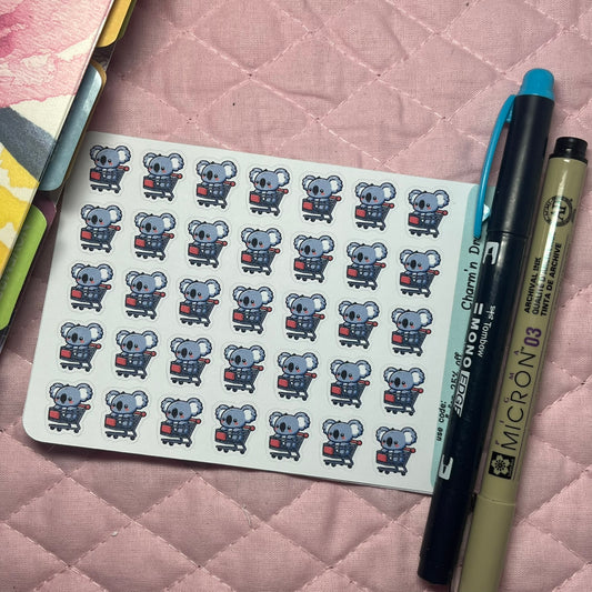 Koala Shopping Cart Icon Planner Stickers