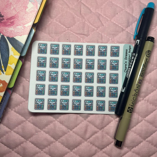 Money Calculator/ Budget Calculating Icon Planner Stickers