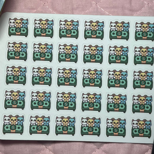 Money Cash Kitties Planner Stickers