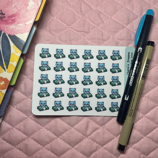 Money- Cash Cat Icon Planner Stickers