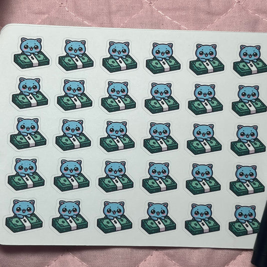 Money- Cash Cat Icon Planner Stickers