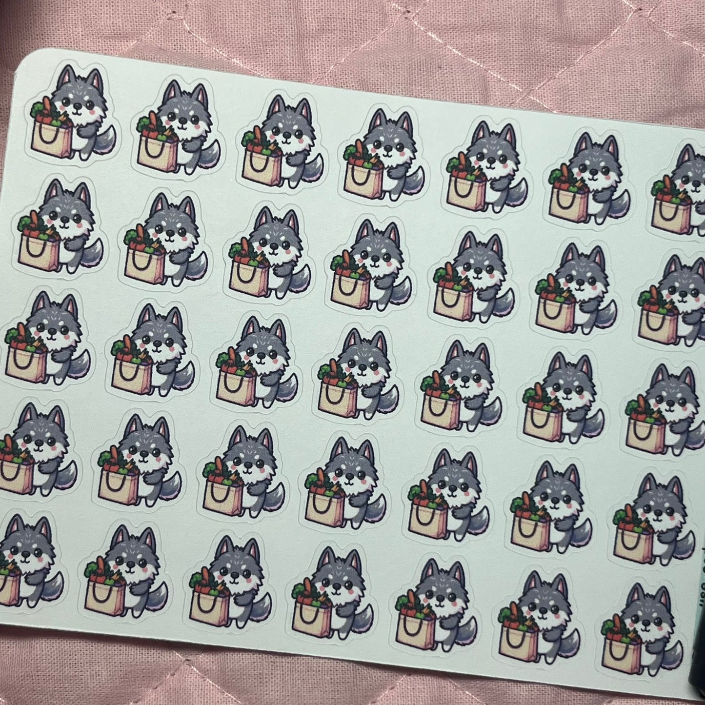 Wolf Grocery Shopping Icon Planner Stickers